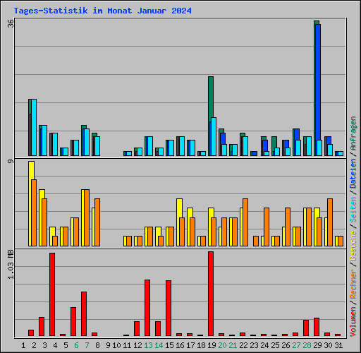 Tages-Statistik im Monat Januar 2024
